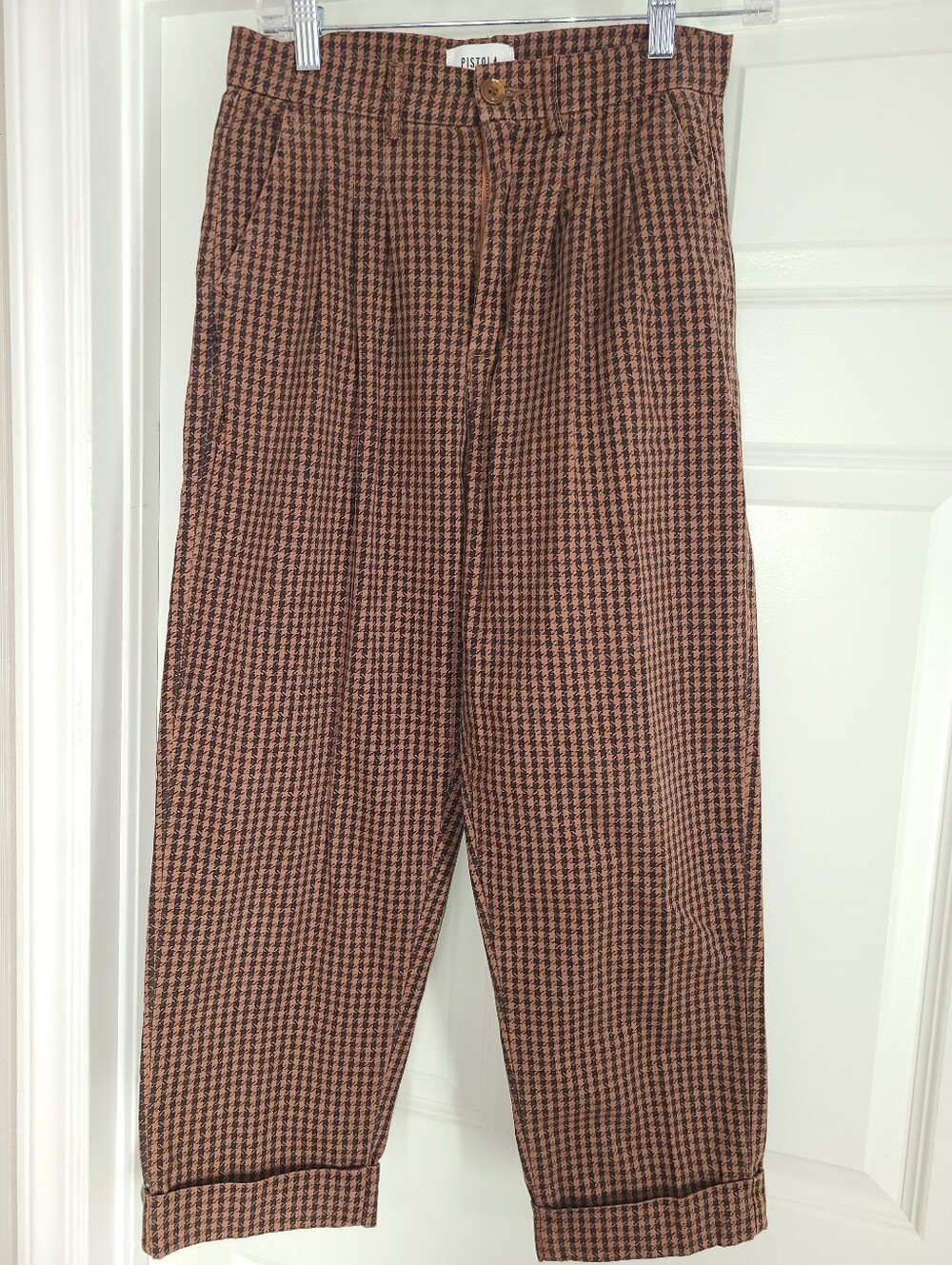 Pistola 80s Style Houndstooth Pleated Cropped Pants Size 26